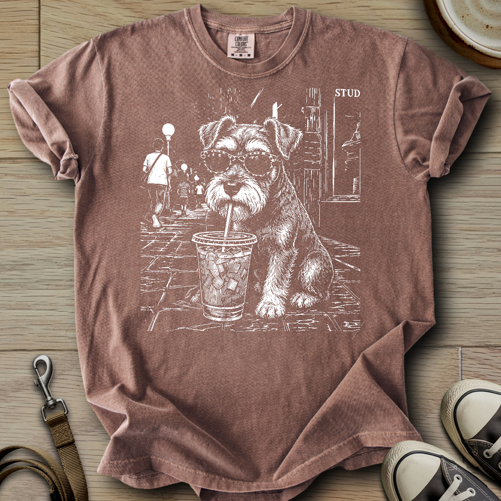 Cool Schnauzer drinking  T-Shirt