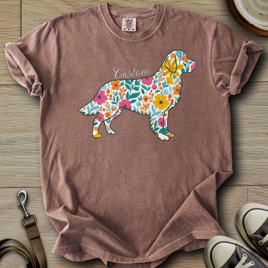 Personalized Name dog silhouette - Golden T-Shirt