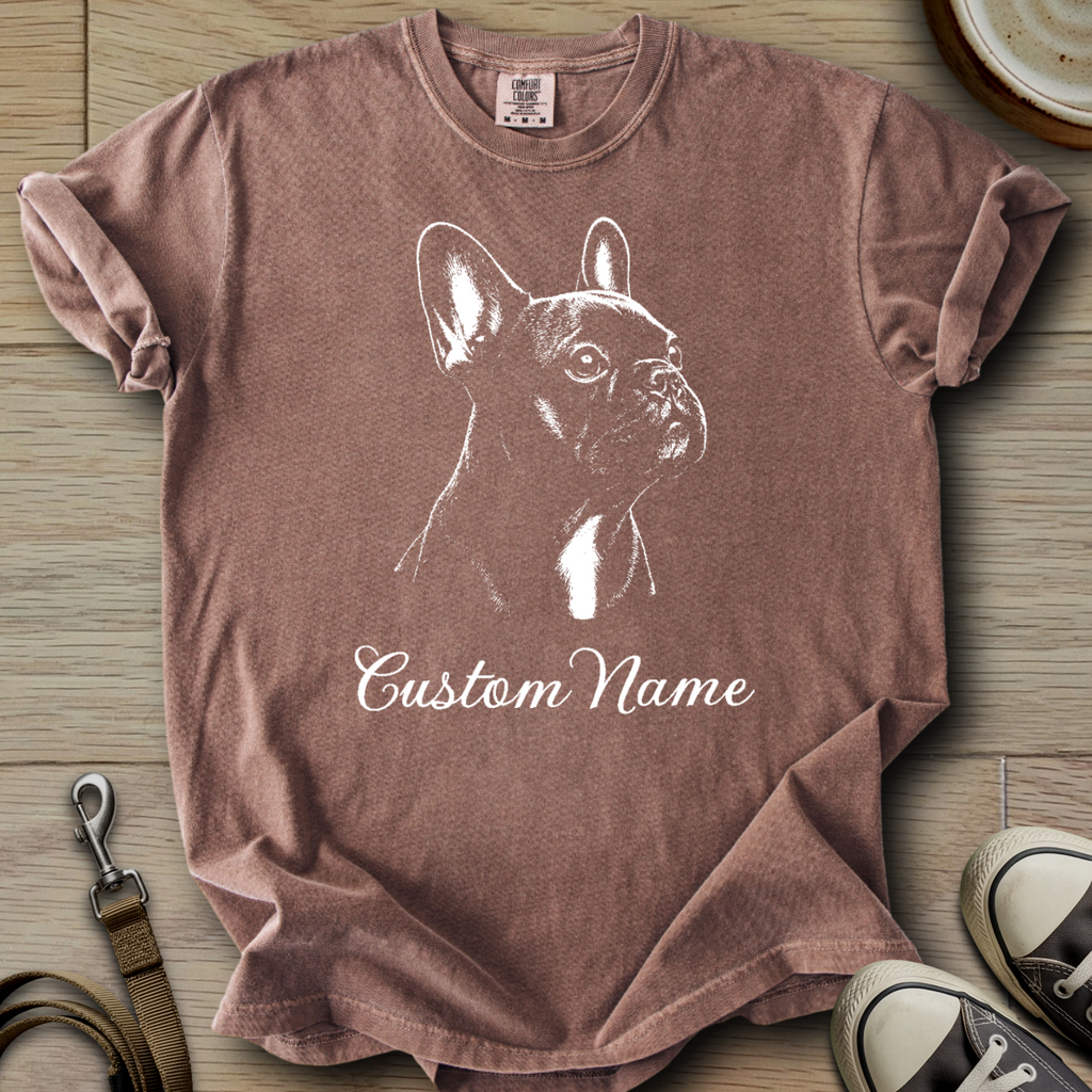 Custom Name dog silhouette - Frenchie T-Shirt