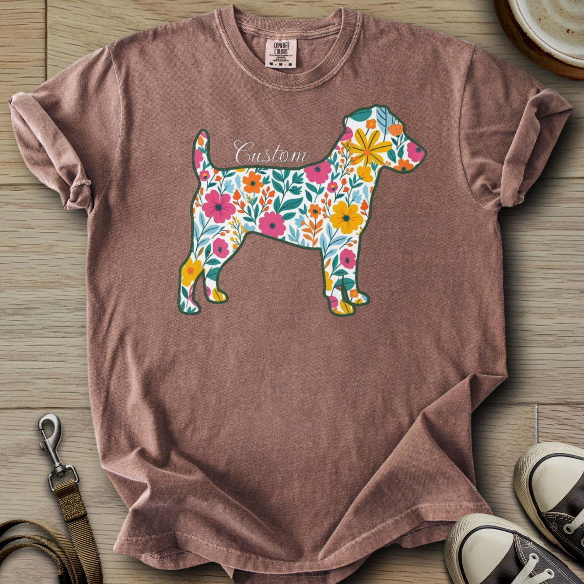 Personalized Name dog silhouette - Parson T-Shirt