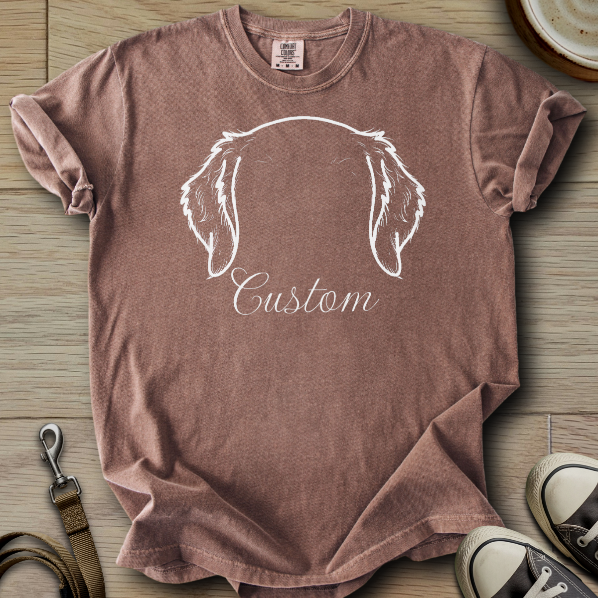 Personalized Name dog silhouette - Golden T-Shirt