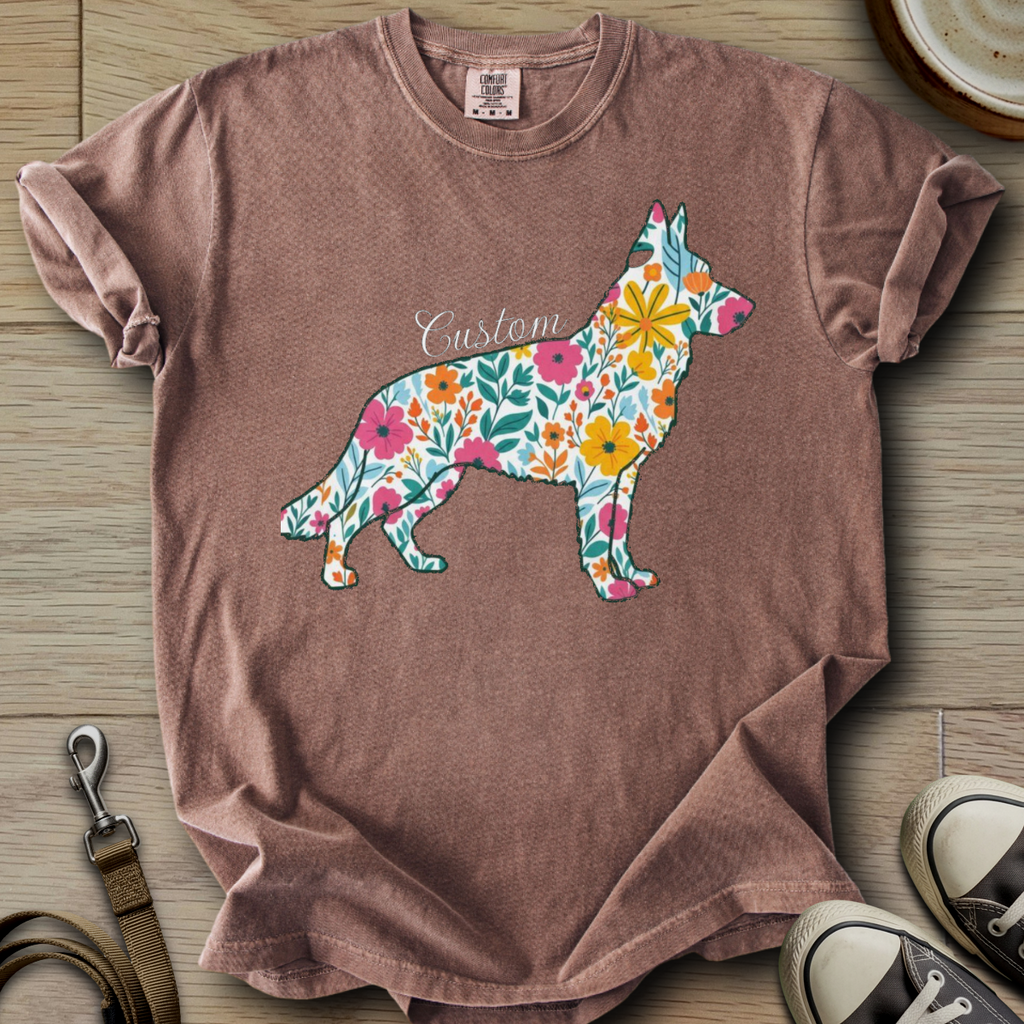 Personalized Name dog silhouette - GSD T-Shirt