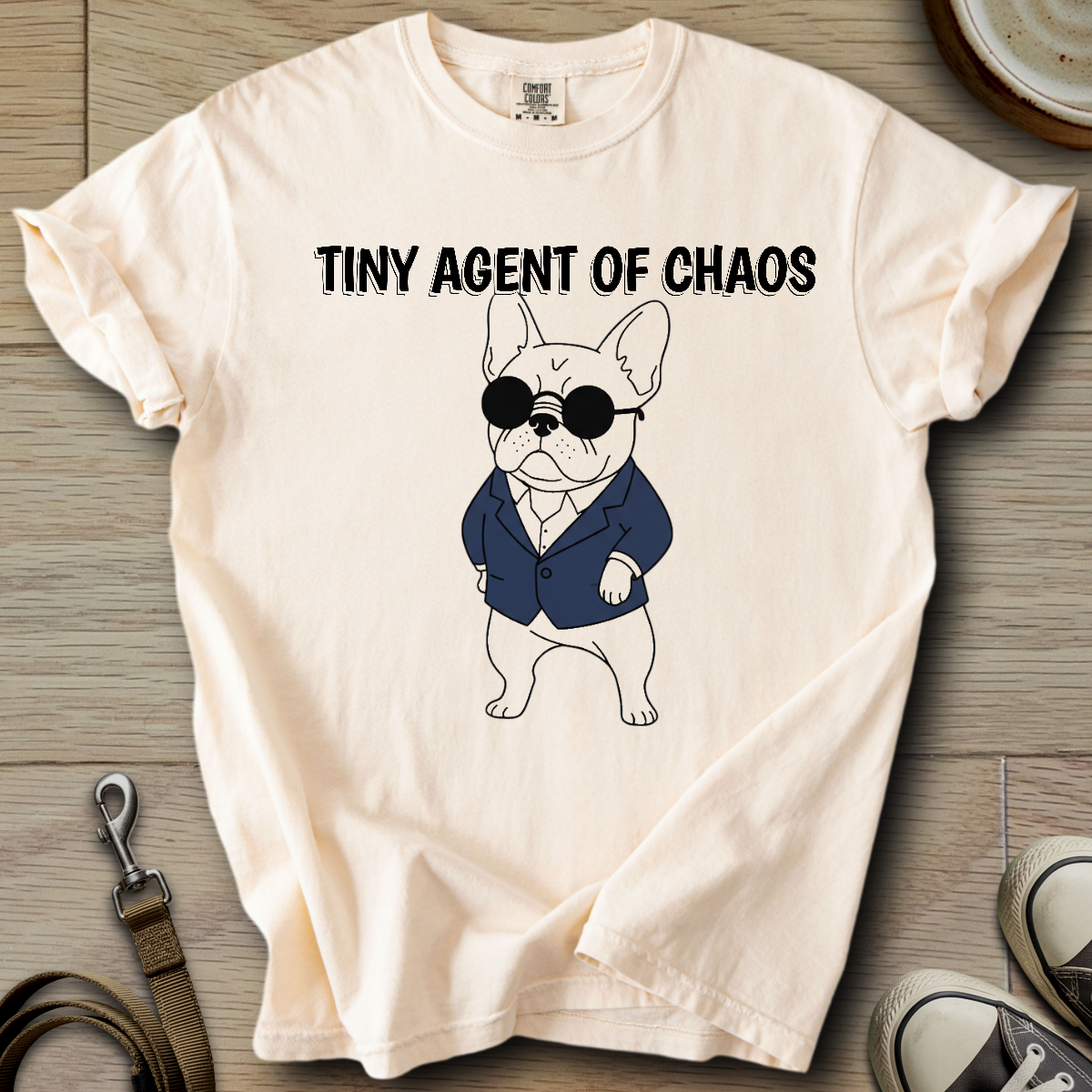 Tiny Agent of Chaos - Frenchie T-Shirt