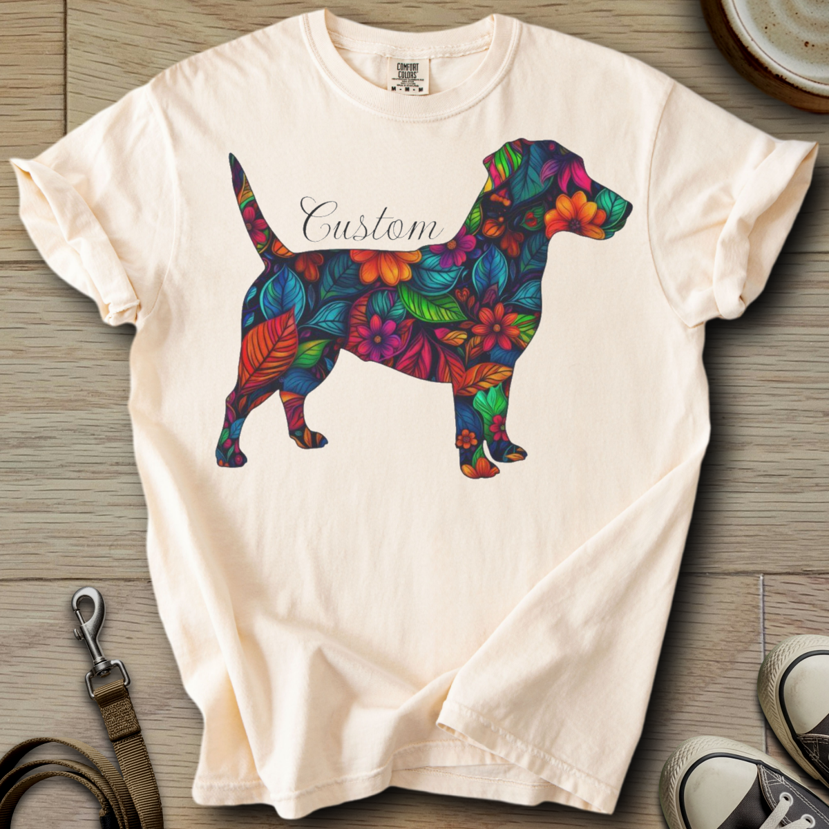 Personalized Name dog silhouette - Parson T-Shirt