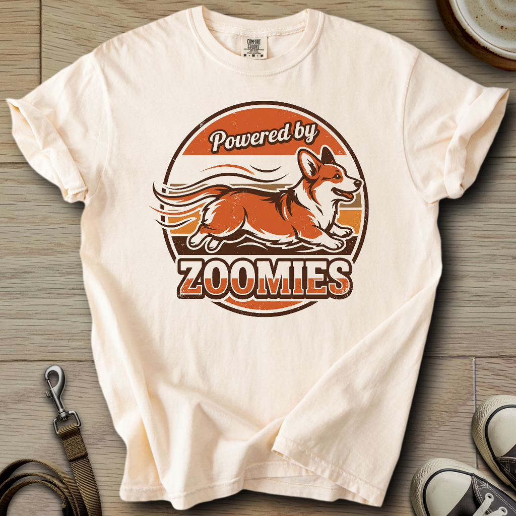 Powered by Zoomies - Corgi T-Shirt