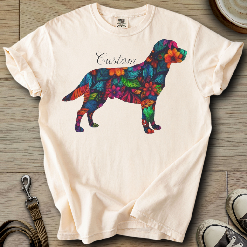 Personalized Name dog silhouette - Labrador T-Shirt
