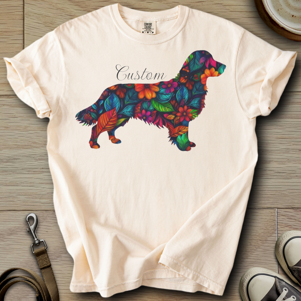 Personalized Name dog silhouette - Golden T-Shirt