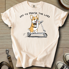 Off to Praise the Lord - Corgi T-Shirt