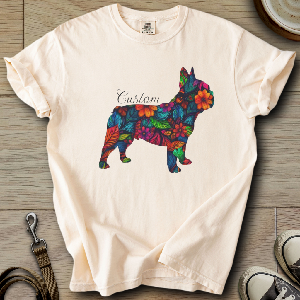 Personalized Name dog silhouette - Frenchie T-Shirt
