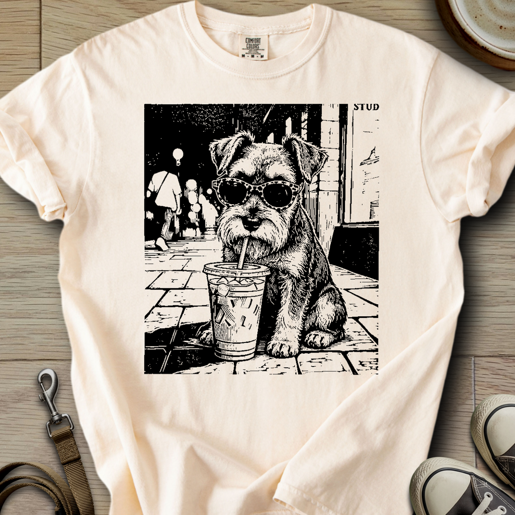Cool Schnauzer drinking  T-Shirt