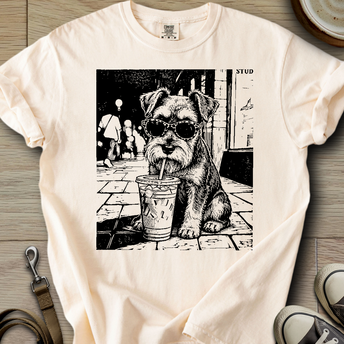 Cool Schnauzer drinking  T-Shirt