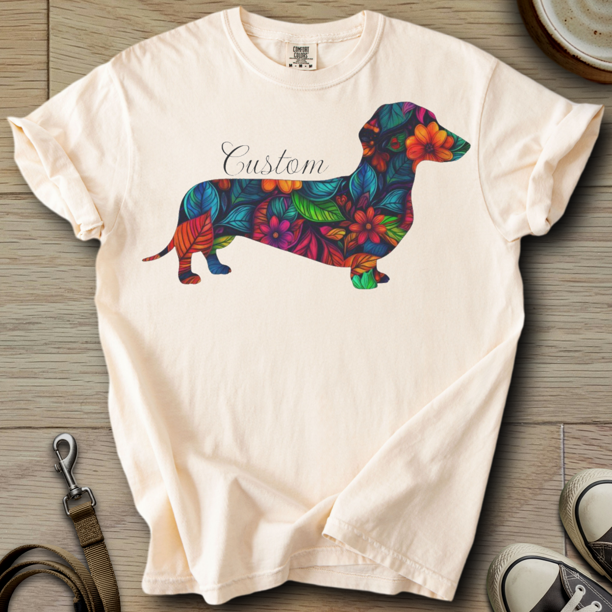 Personalized Name dog silhouette - Doxie T-Shirt