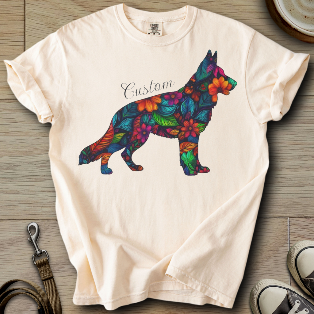 Personalized Name dog silhouette - GSD T-Shirt