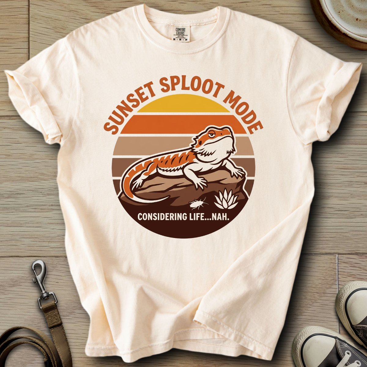 Sunset Sploot Mode - Beardie T-Shirt