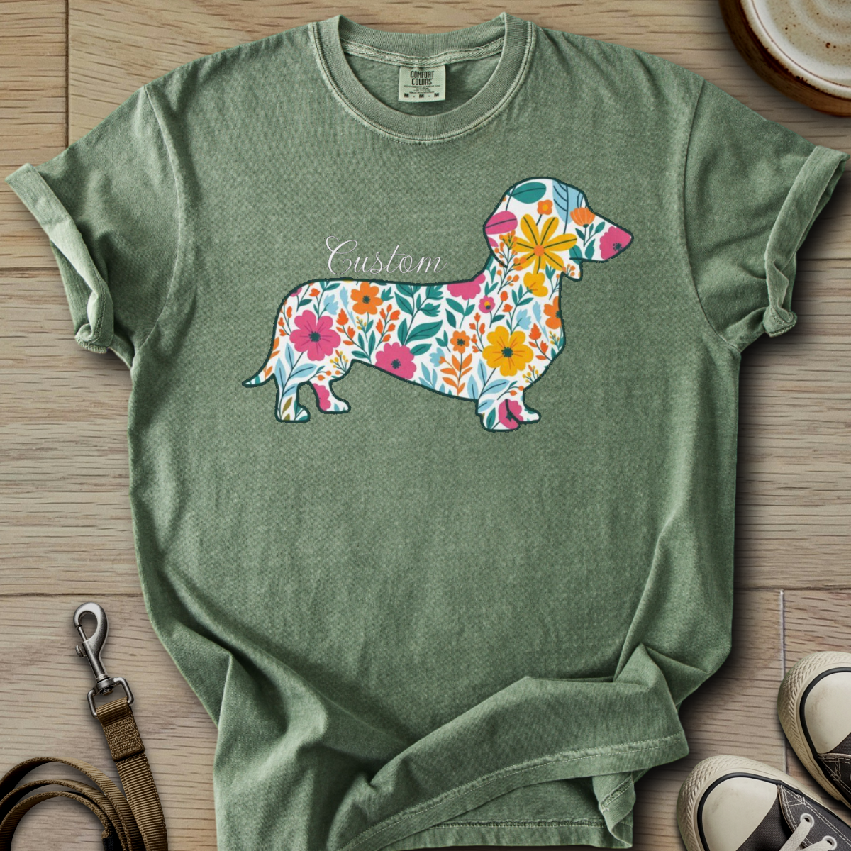 Personalized Name dog silhouette - Doxie T-Shirt