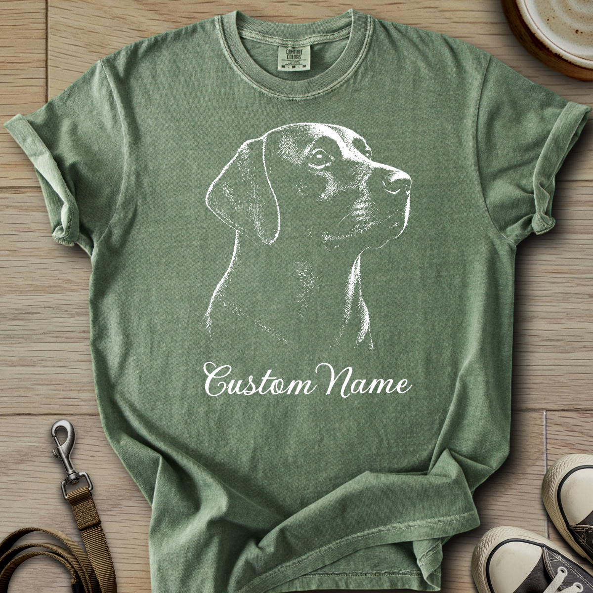 Custom Name dog silhouette - Labrador T-Shirt