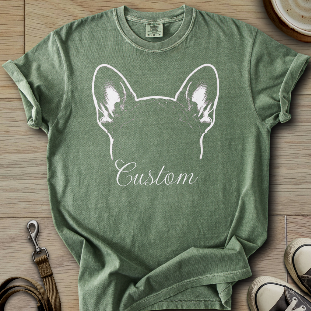 Personalized Name dog silhouette - Frenchie T-Shirt