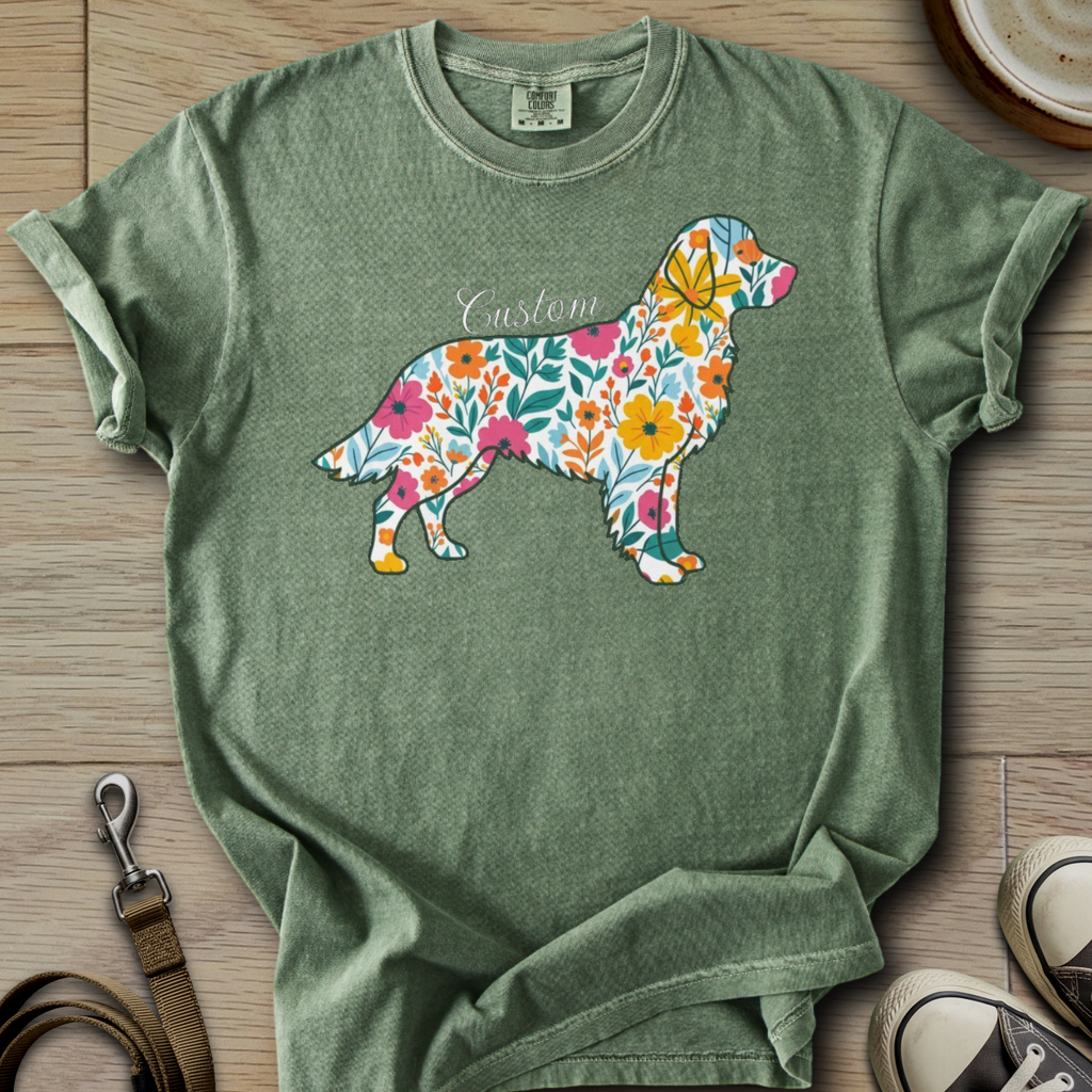 Personalized Name dog silhouette - Golden T-Shirt
