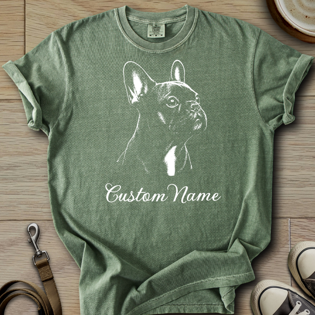 Custom Name dog silhouette - Frenchie T-Shirt