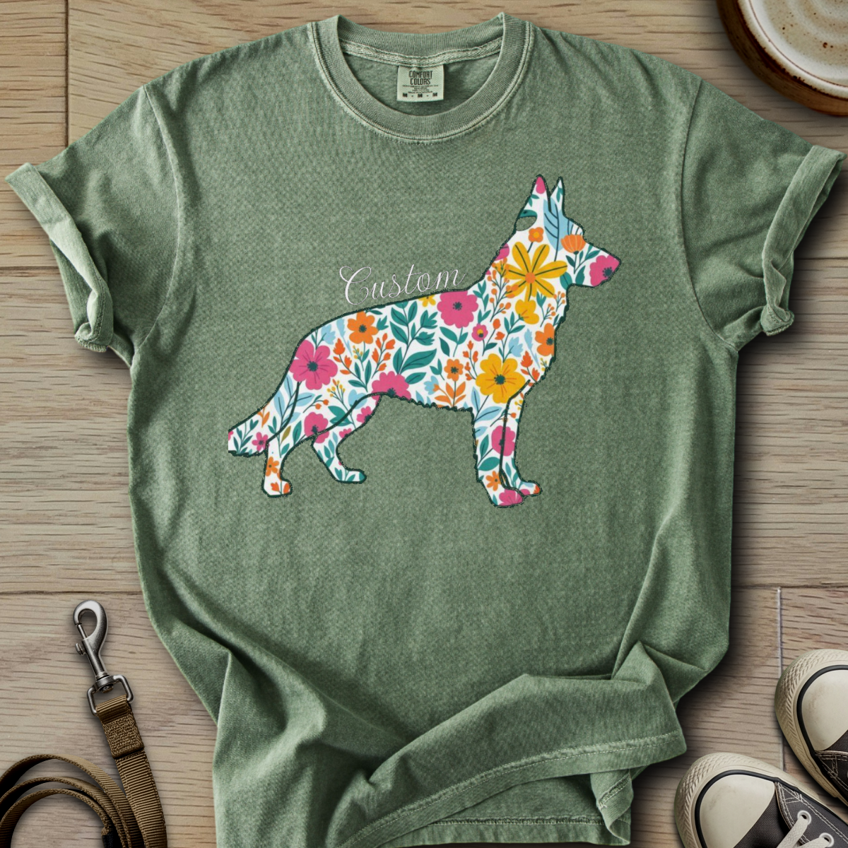 Personalized Name dog silhouette - GSD T-Shirt