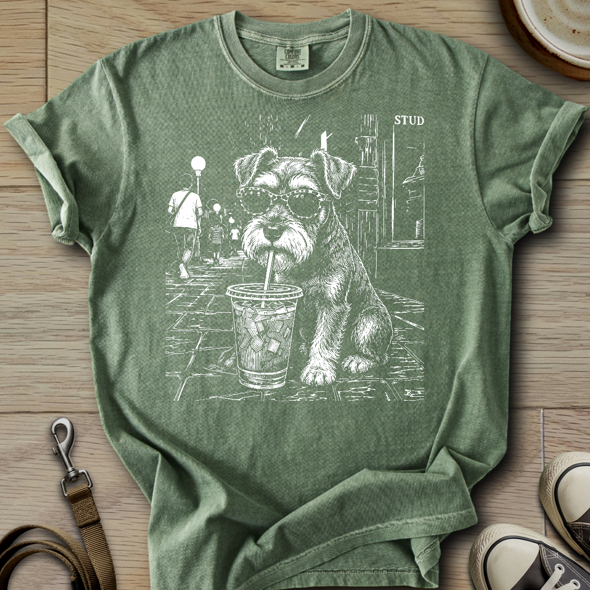 Cool Schnauzer drinking  T-Shirt