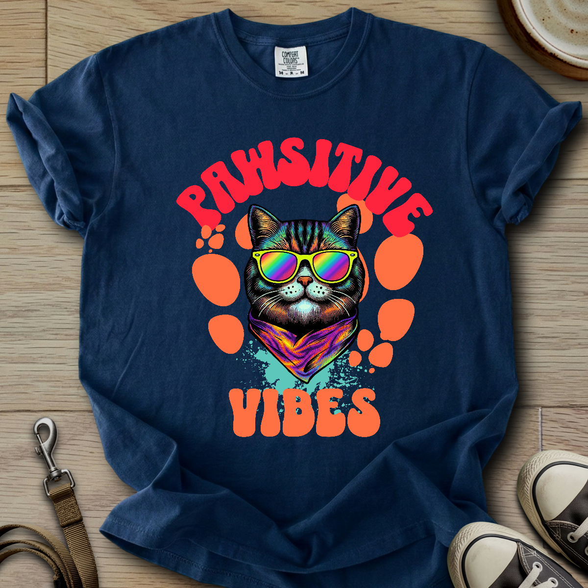 Pawsitive Cat Vibes T-Shirt