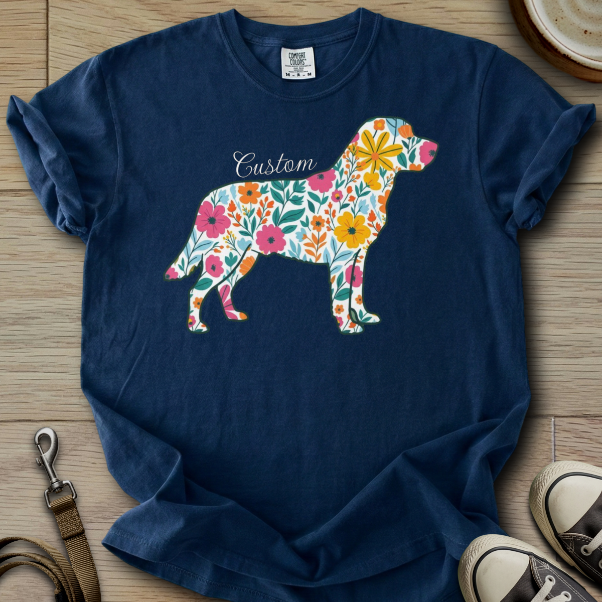 Personalized Name dog silhouette - Labrador T-Shirt