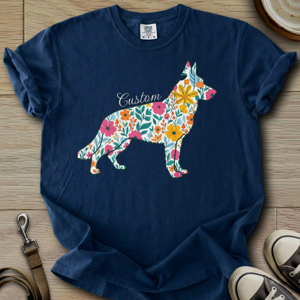 Personalized Name dog silhouette - GSD T-Shirt