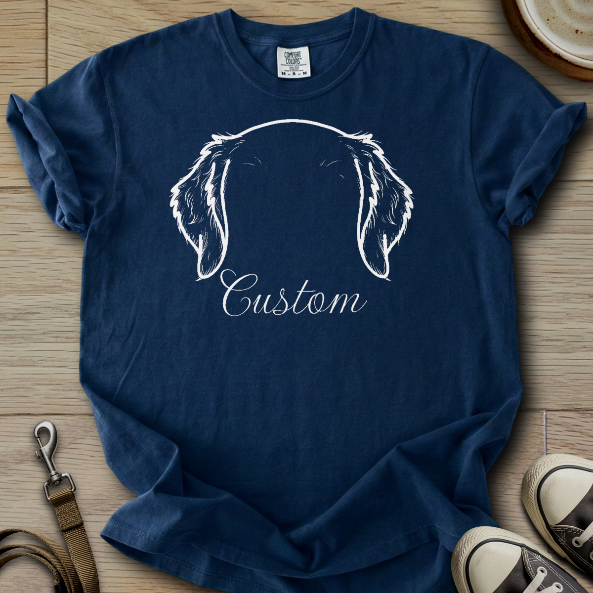Personalized Name dog silhouette - Golden T-Shirt