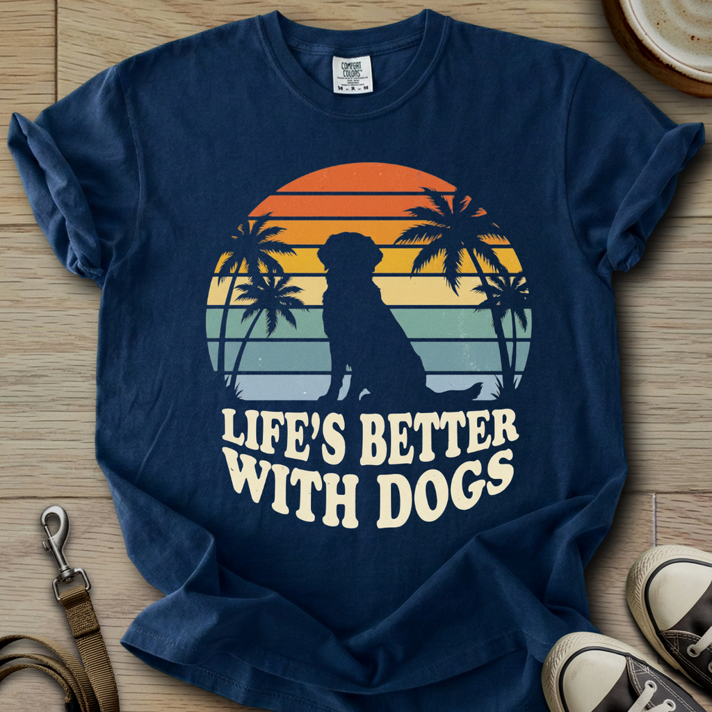 Life is Better W/Dogs - Labrador T-Shirt