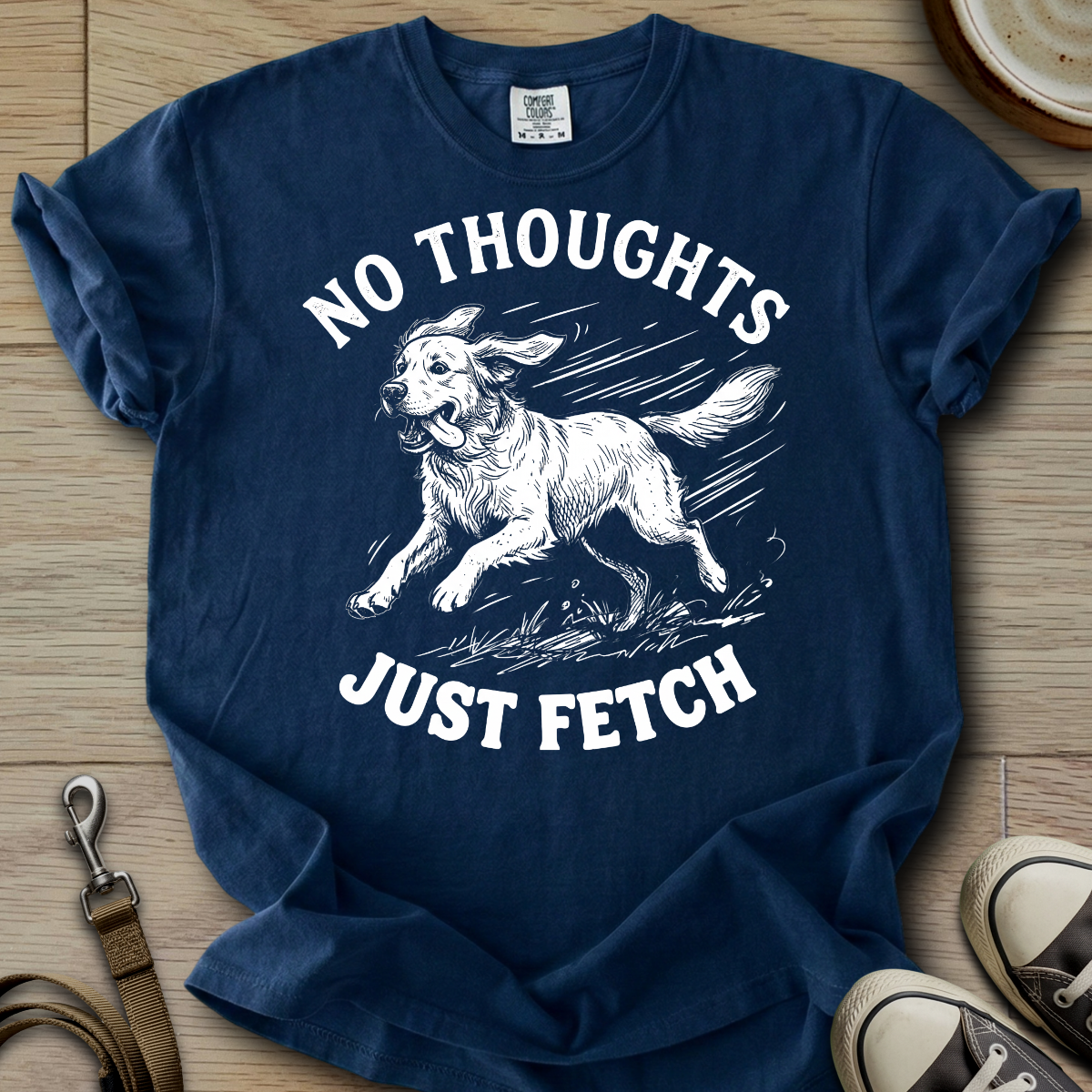 No Thoughts Just Fetch - Golden T-Shirt
