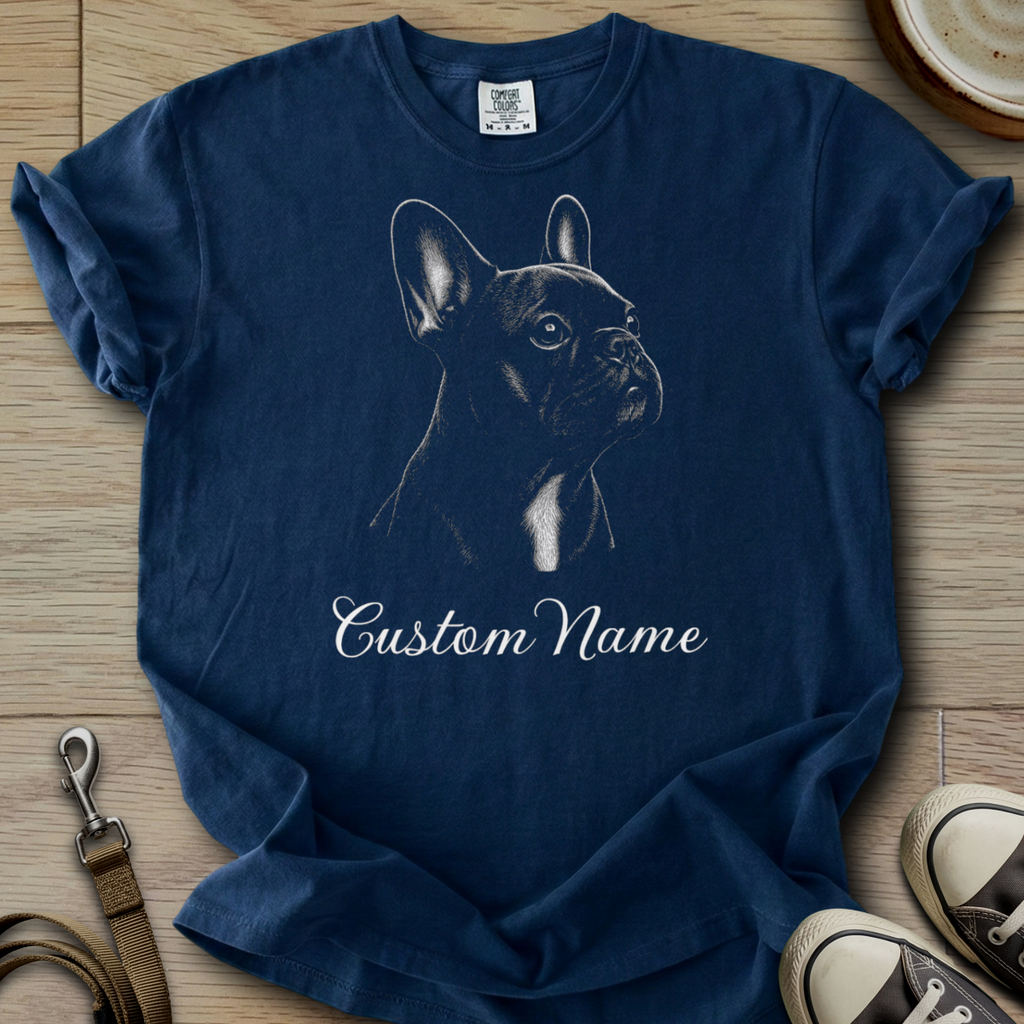 Custom Name dog silhouette - Frenchie T-Shirt