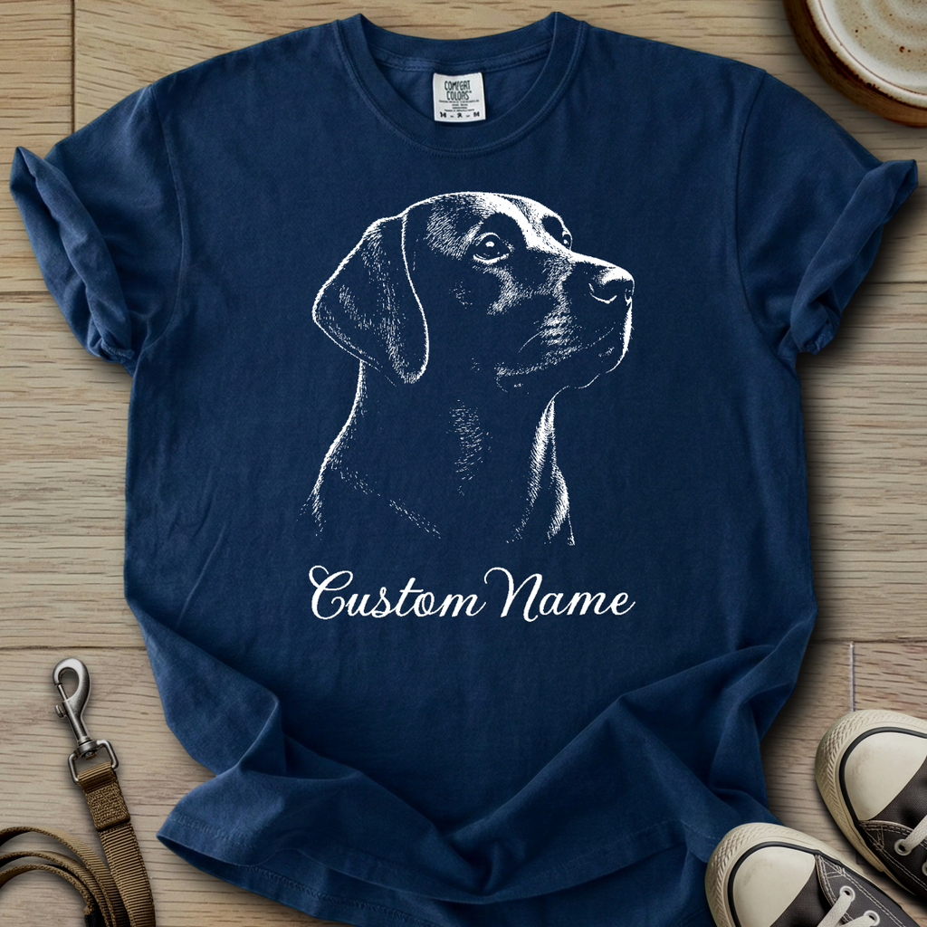 Custom Name dog silhouette - Labrador T-Shirt