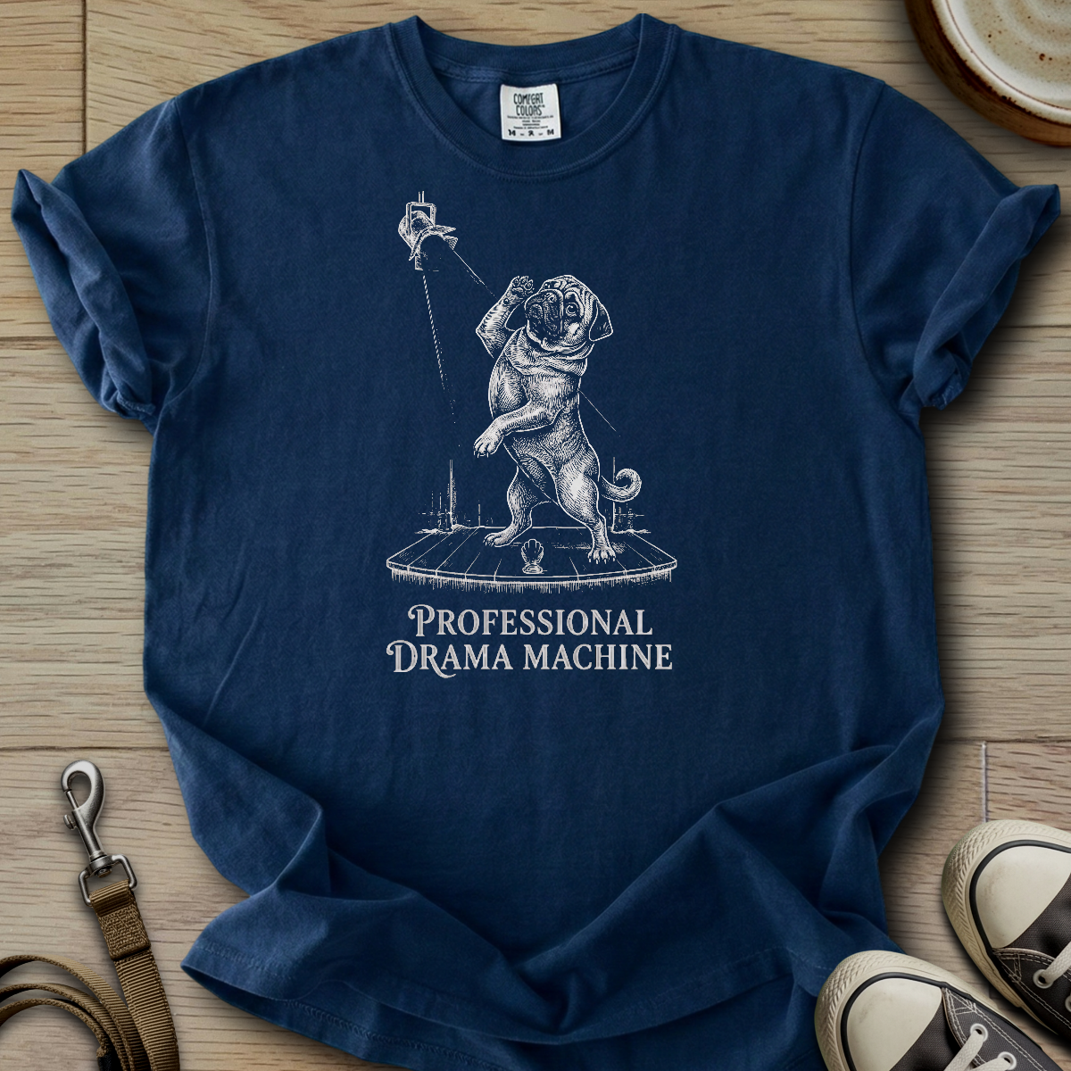 Pro. Drama Machine - Pug T-Shirt
