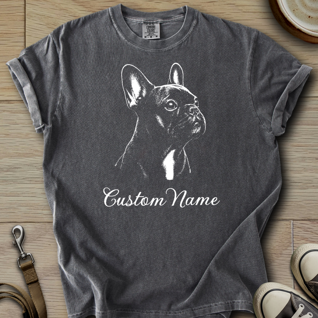 Custom Name dog silhouette - Frenchie T-Shirt