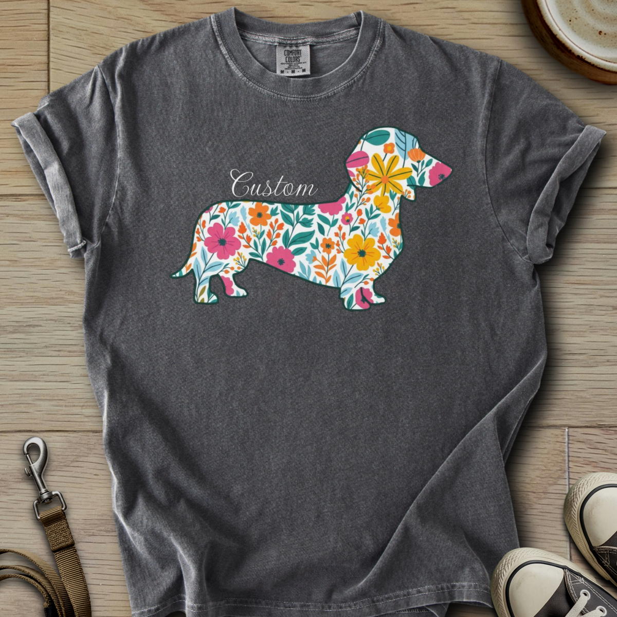 Personalized Name dog silhouette - Doxie T-Shirt