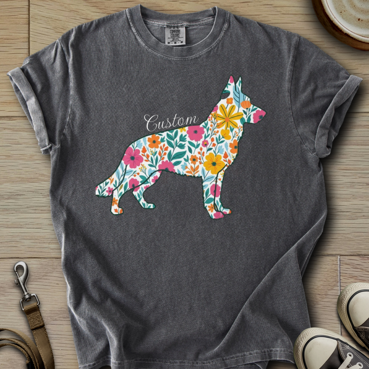 Personalized Name dog silhouette - GSD T-Shirt