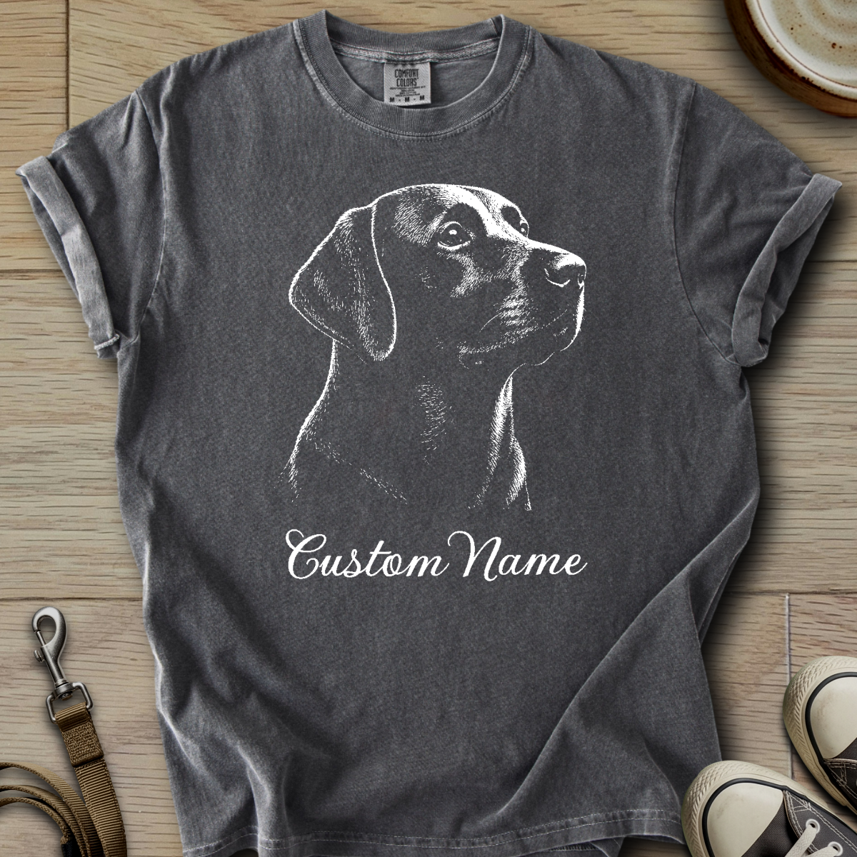 Custom Name dog silhouette - Labrador T-Shirt