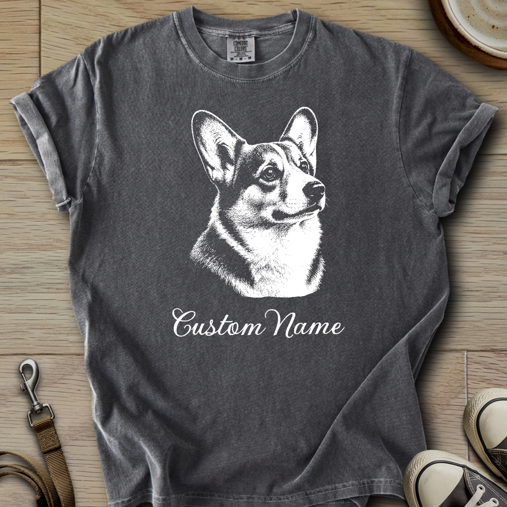 Custom Name dog silhouette - Corgi T-Shirt