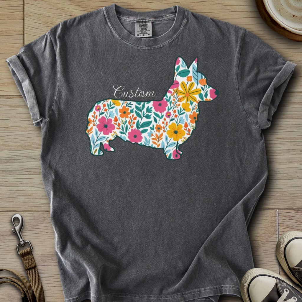 Personalized Name dog silhouette - Corgi T-Shirt