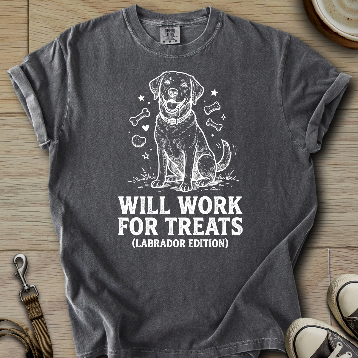 Will Work for Treats - Labrador T-Shirt