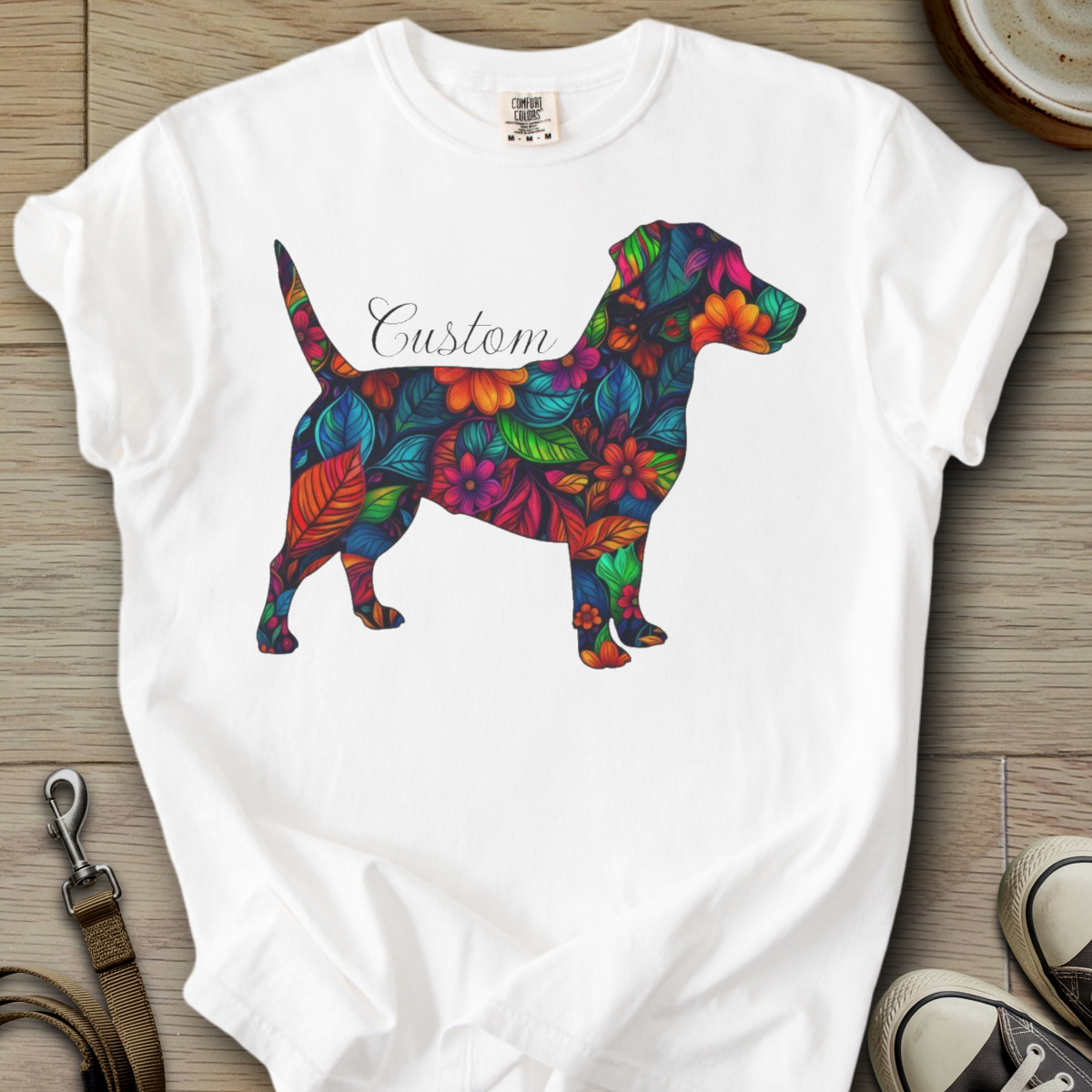 Personalized Name dog silhouette - Parson T-Shirt