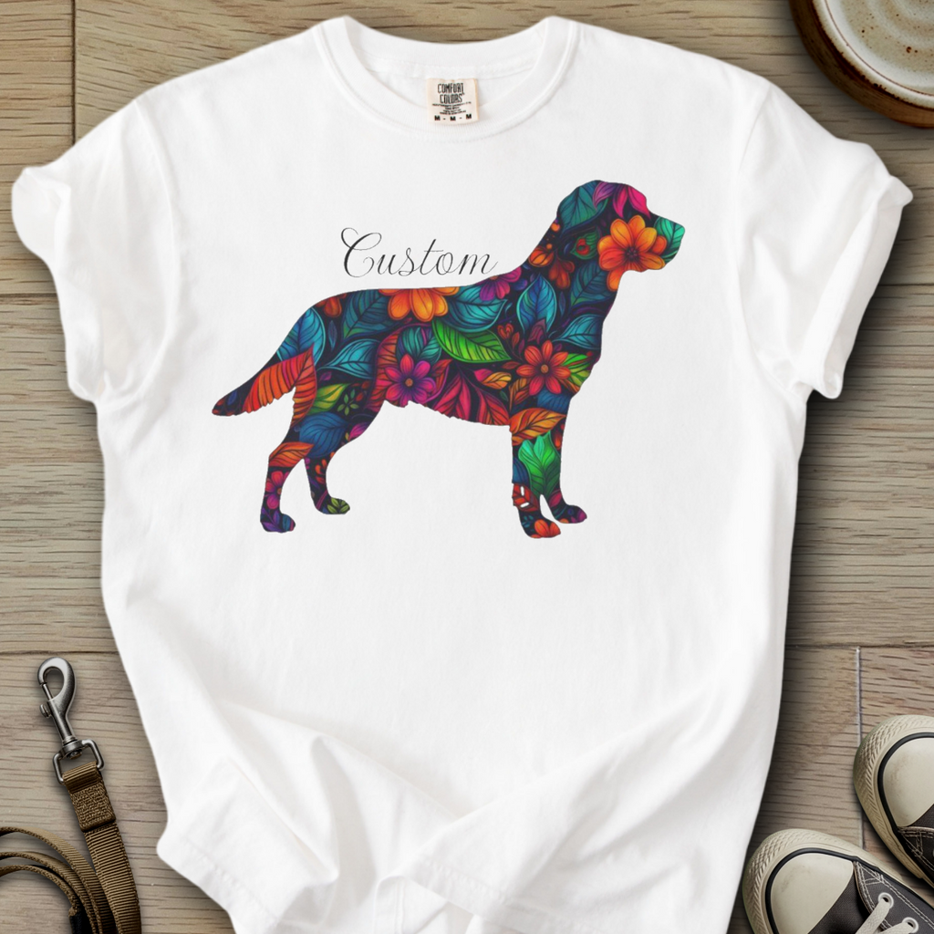 Personalized Name dog silhouette - Labrador T-Shirt
