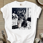 Dog Drinking Iced Coffee - Frenchie T-Shirt