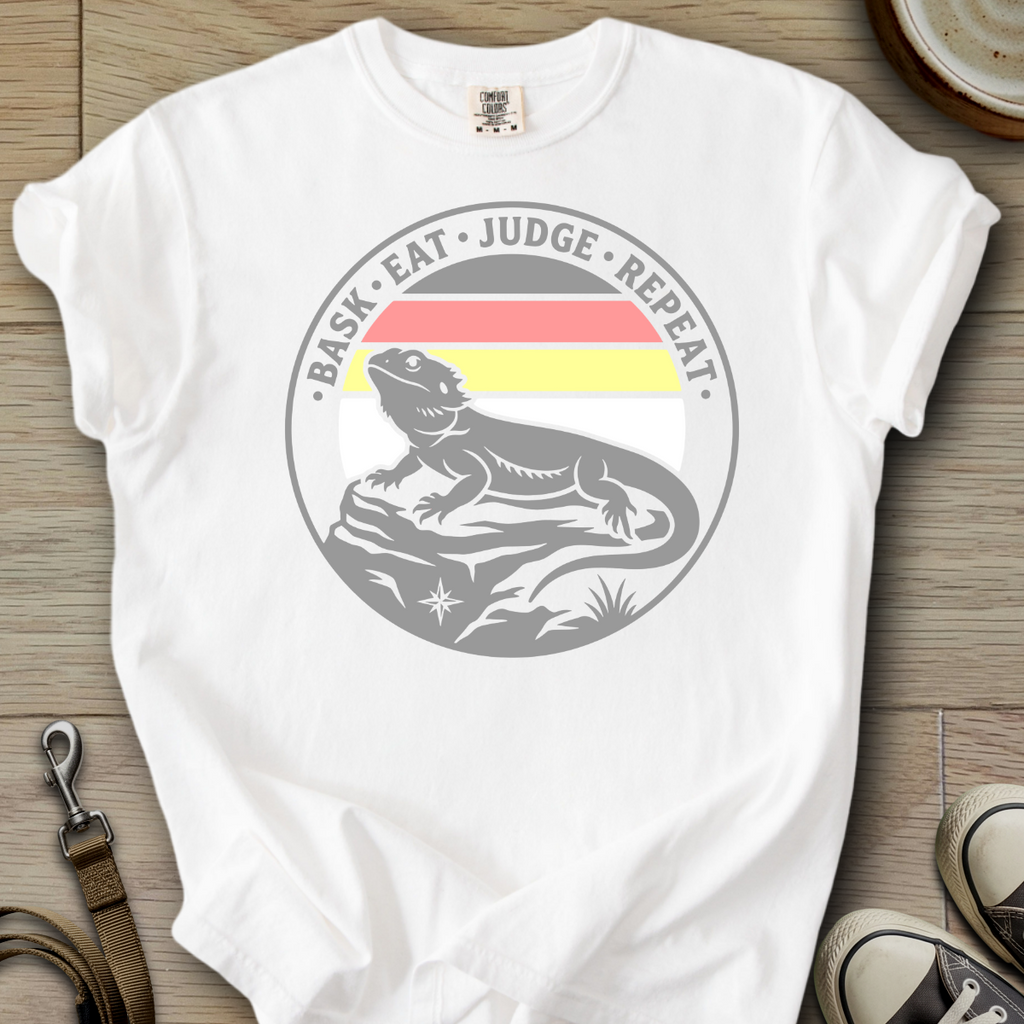 Bask, Eat, Judge, Repeat - Beardie T-Shirt