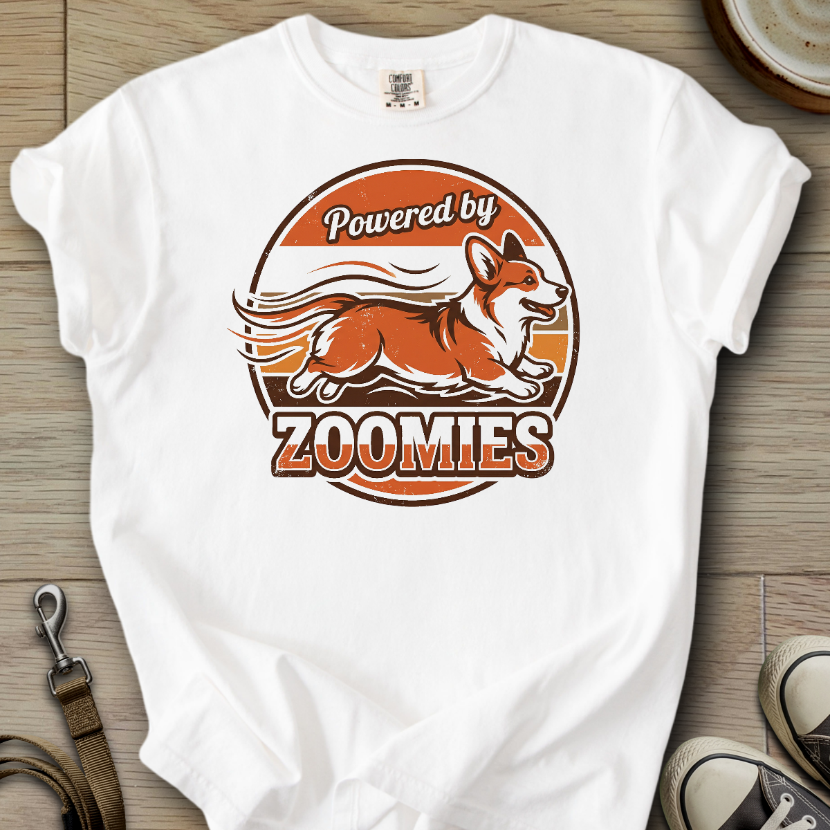 Powered by Zoomies - Corgi T-Shirt