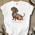Custom Name dog silhouette - Doxie T-Shirt