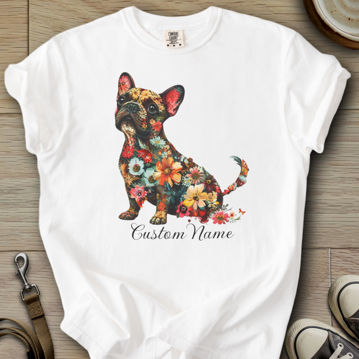 Custom Name dog silhouette - Frenchie T-Shirt
