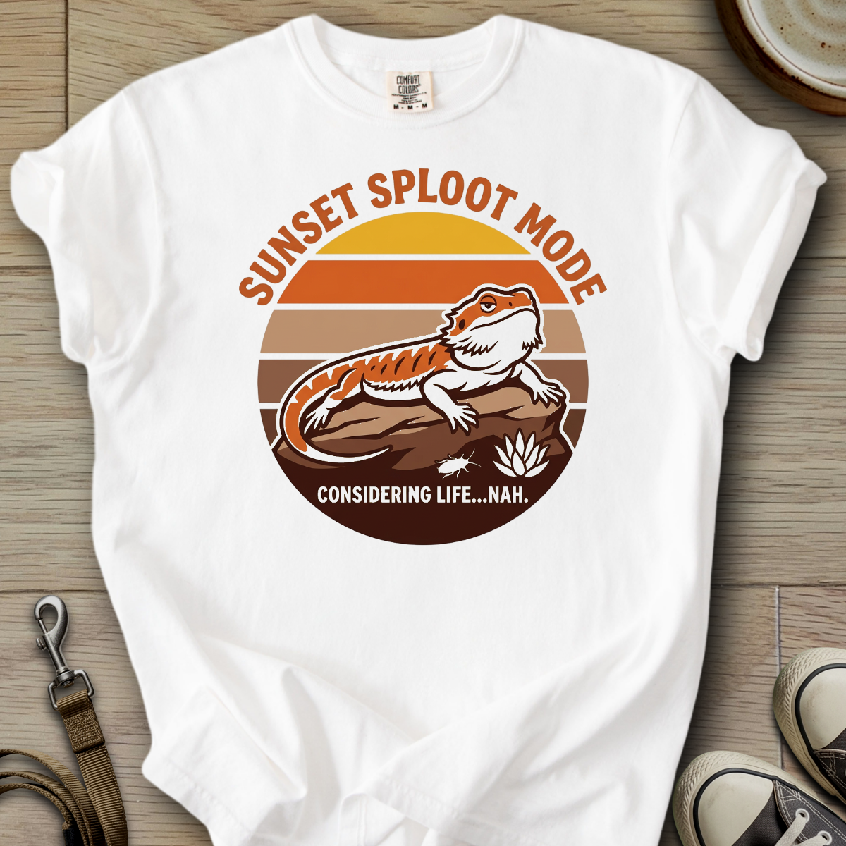 Sunset Sploot Mode - Beardie T-Shirt