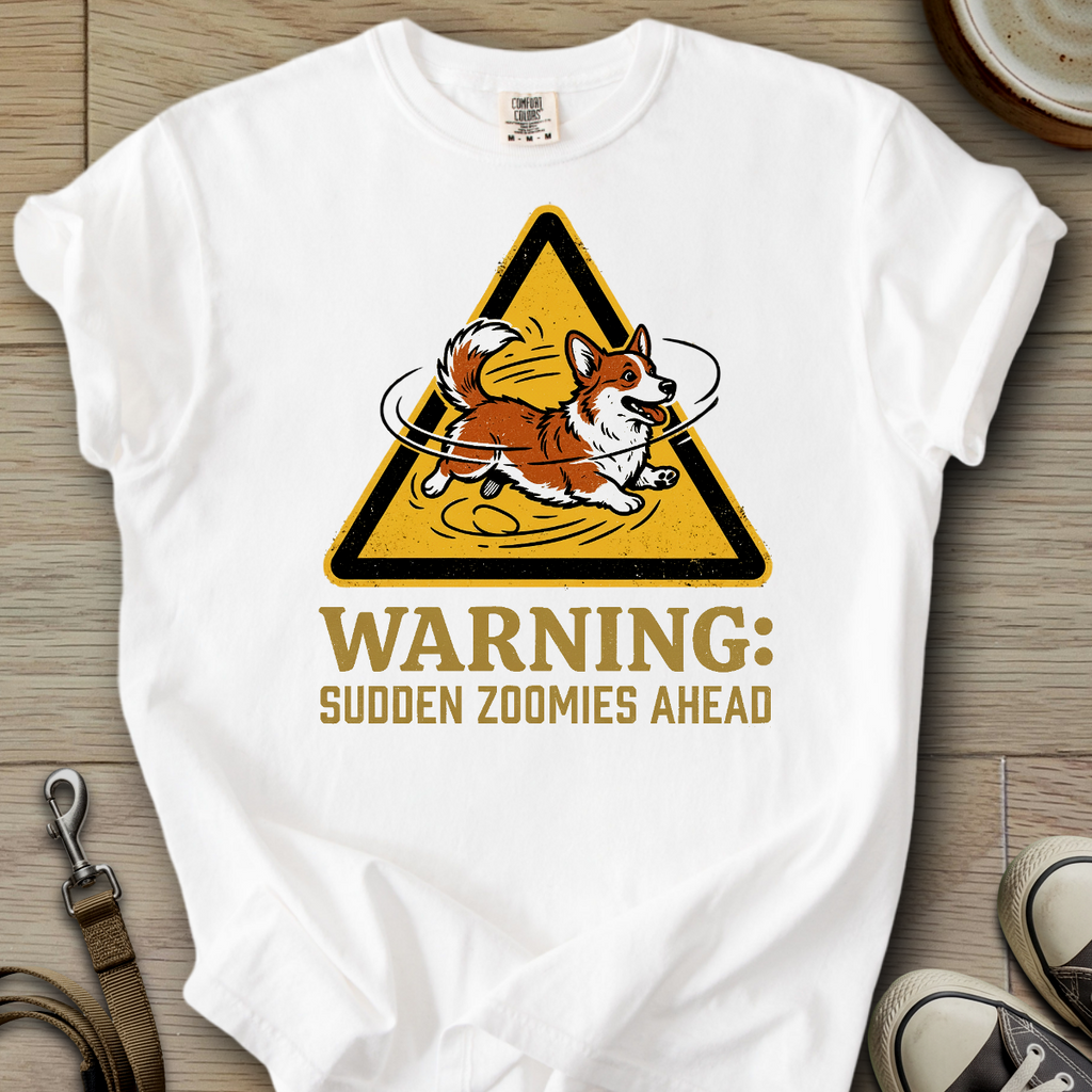 Warning Sudden Zoomies Ahead - Corgi T-Shirt
